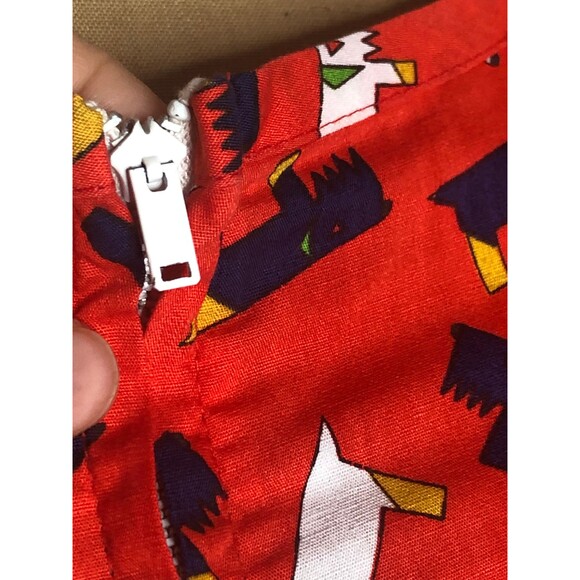 1960s KAY WHITNEY DOG Print Front Zipper Cotton Dress W/Hip Pockets. Small - Picture 5 of 10